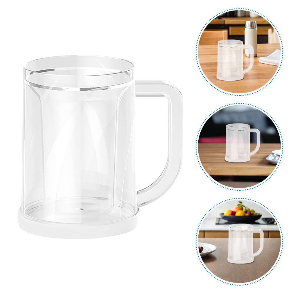Double Wall Mug - 2개입 재사용 가능한 투명 냉동 컵