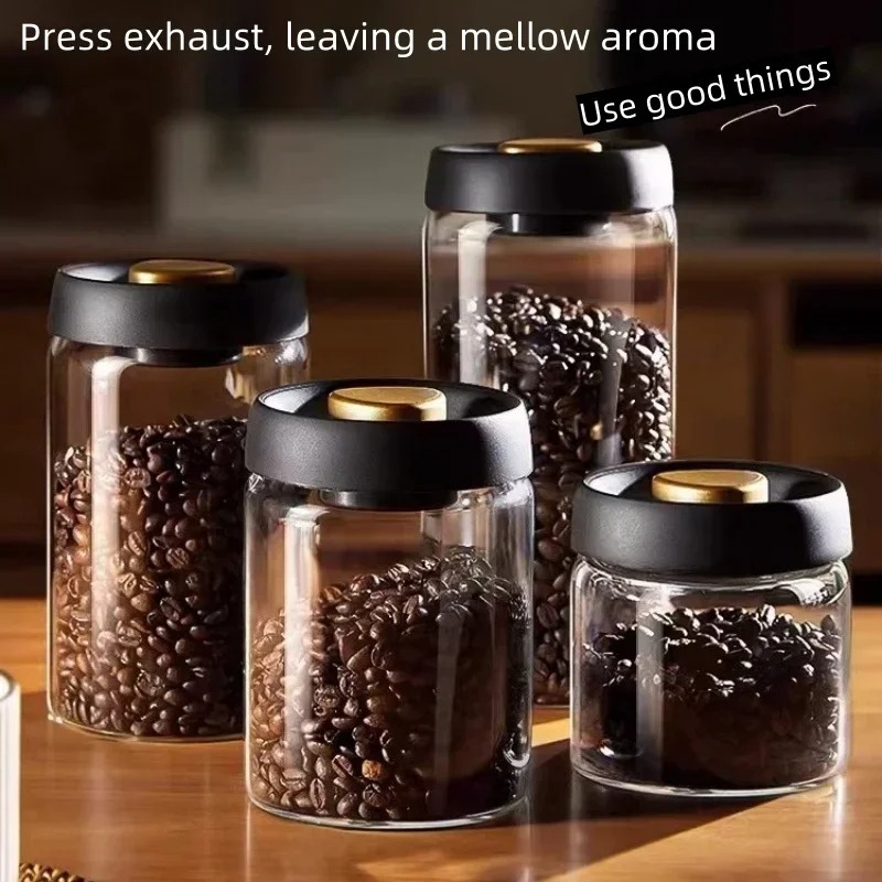 Coffee Tea Jug - 수동 진공 밀폐 커피 병 고붕규산