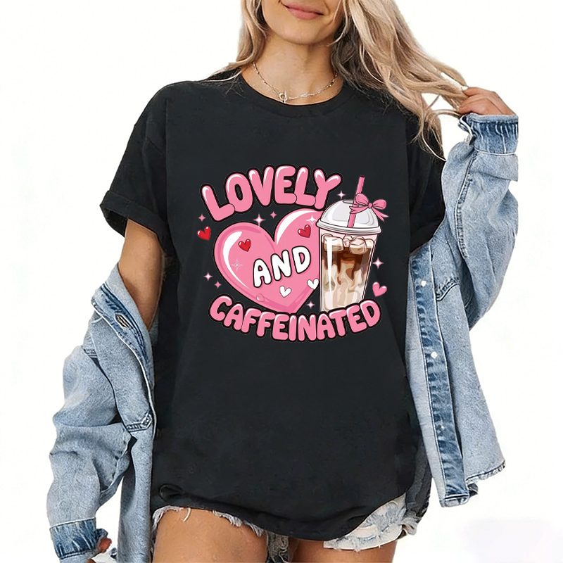 Coffee Tea Love - 재미있는 커피 밀크티 셔츠 사랑스럽고 카페인