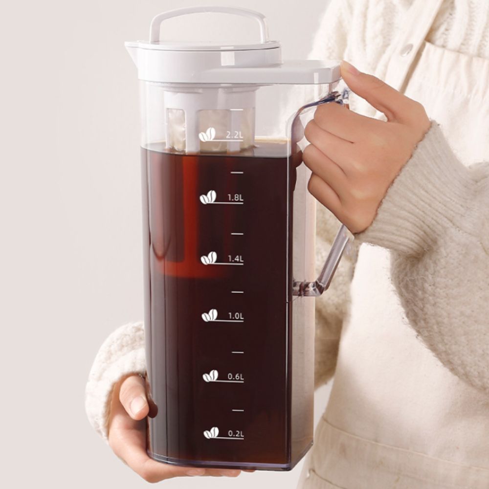 French Press Glass - 대용량 콜드브루 커피 포트 밀폐형 누수