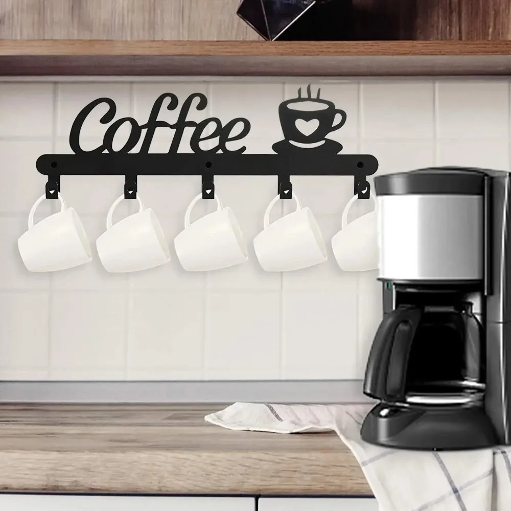 금속 벽걸이형 커피 머그컵 걸이, 코트/모자/열쇠 걸이 - Coffee Tea Holder 리뷰 및 가격