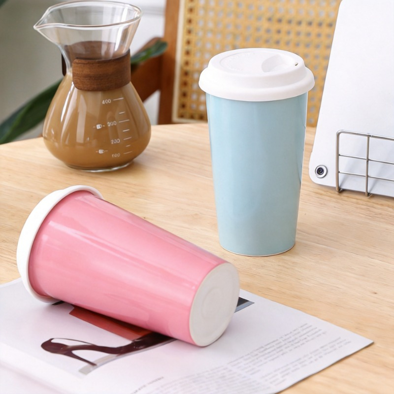 심플 세라믹 밀크티 컵 450ML 실리콘 뚜껑 포함 대 - Coffee Tea Love 리뷰 및 가격