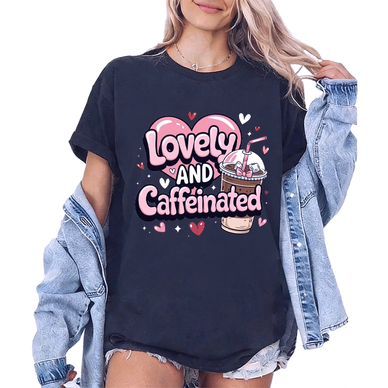 재미있는 커피 밀크티 셔츠 사랑스럽고 카페인 함유 패턴 - Coffee Tea Love 리뷰 및 가격