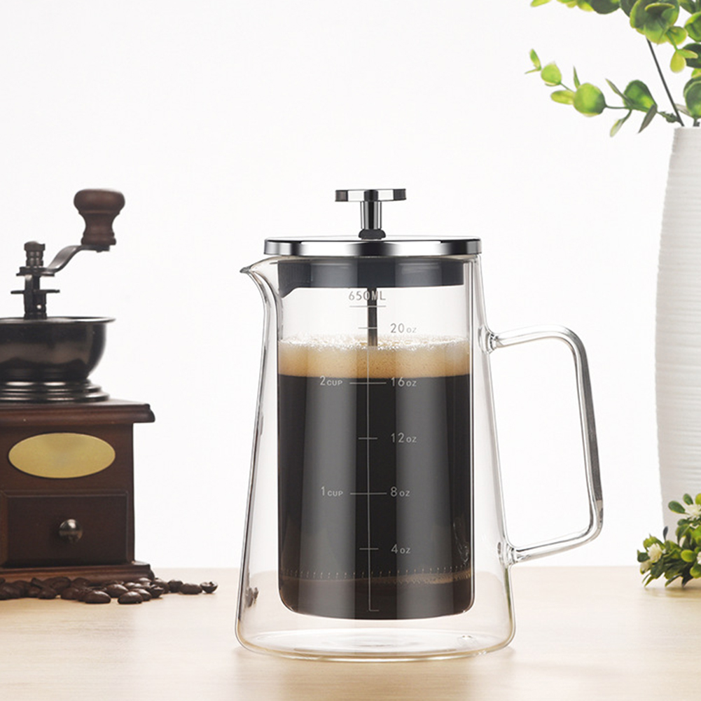 더블 레이어 프렌치 프레스 포트 고보로실리케이트 차 커 - French Press Glass 리뷰 및 가격