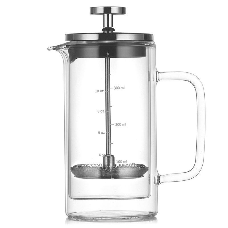 이중층 고 붕규산염 유리 프레스 포트, 프레스 필터 커 - French Press Glass 리뷰 및 가격