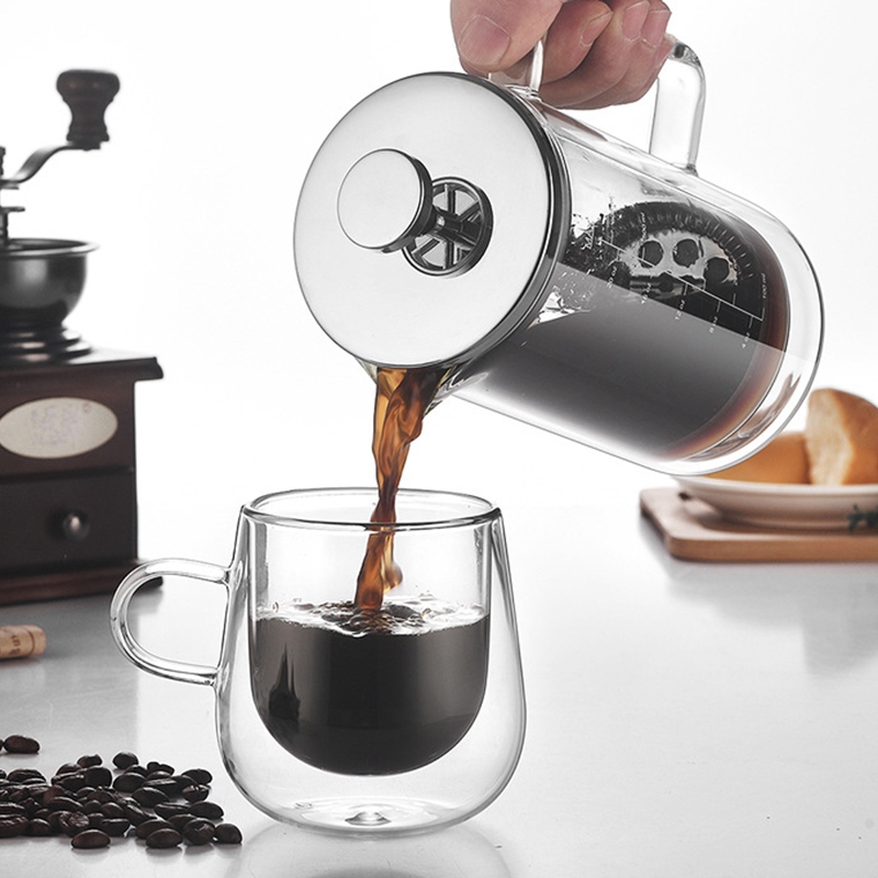 이중층 고 붕규산염 유리 프레스 포트, 프레스 필터 커 - French Press Glass 리뷰 및 가격