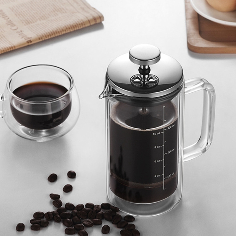 이중층 고 붕규산염 유리 프레스 포트, 프레스 필터 커 - French Press Glass 리뷰 및 가격