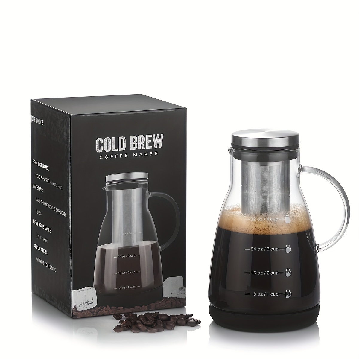 24온스 클래식 유리 콜드브루 커피 피처, 수동 푸어오 - Coffee Tea Jug 리뷰 및 가격