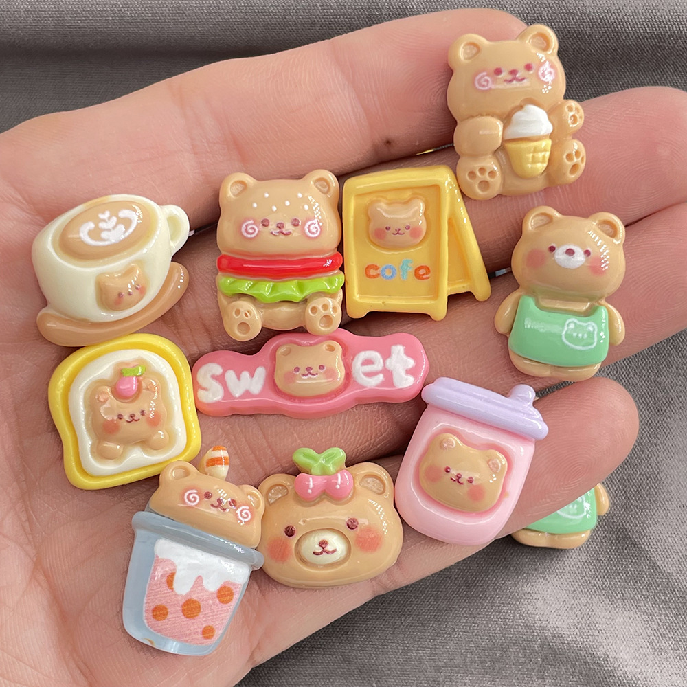 10pcs Kawaii 만화 우유 차 커피 케이크 곰  - Coffee Tea Love 리뷰 및 가격